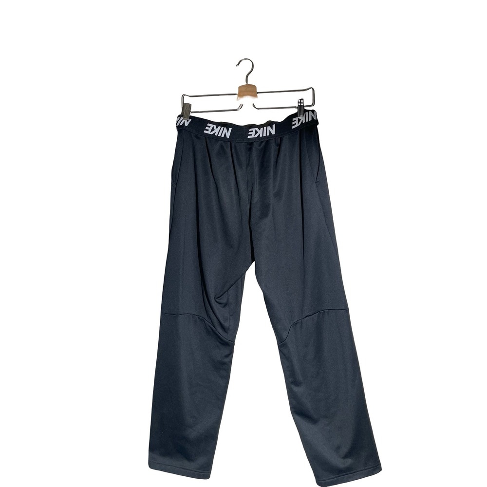 Nike Mens Training Pants Black Elastic Logo Waistband Joggers Large 7142304
